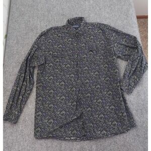 Roper Western Shirt Mens XL Tall Purple Paisley Allover Print Button Down Cowboy